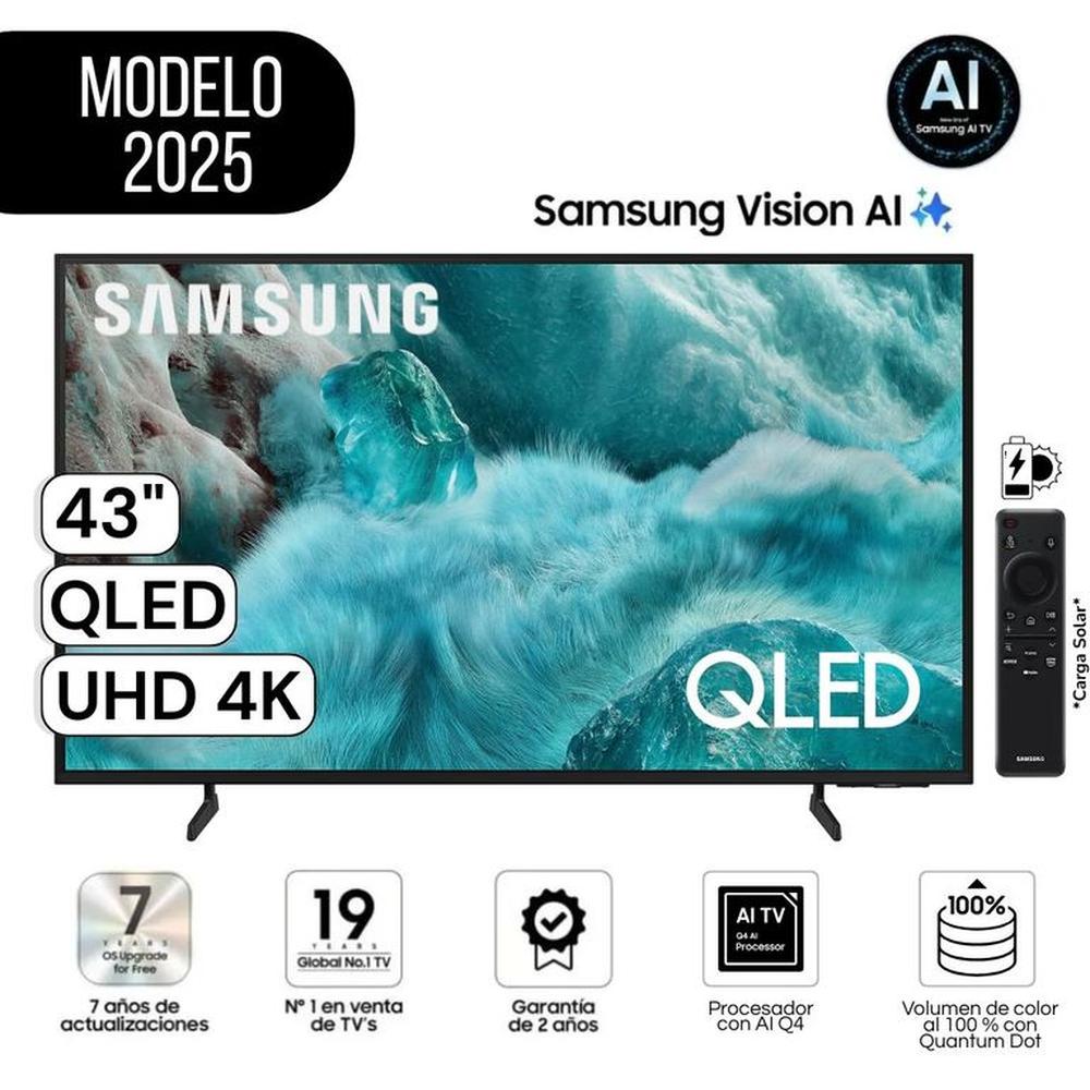 Televisor Samsung 43 Pulg QLED Smart UHD 4K Vision Ai QN43Q7FAAGX - Modelo 2025