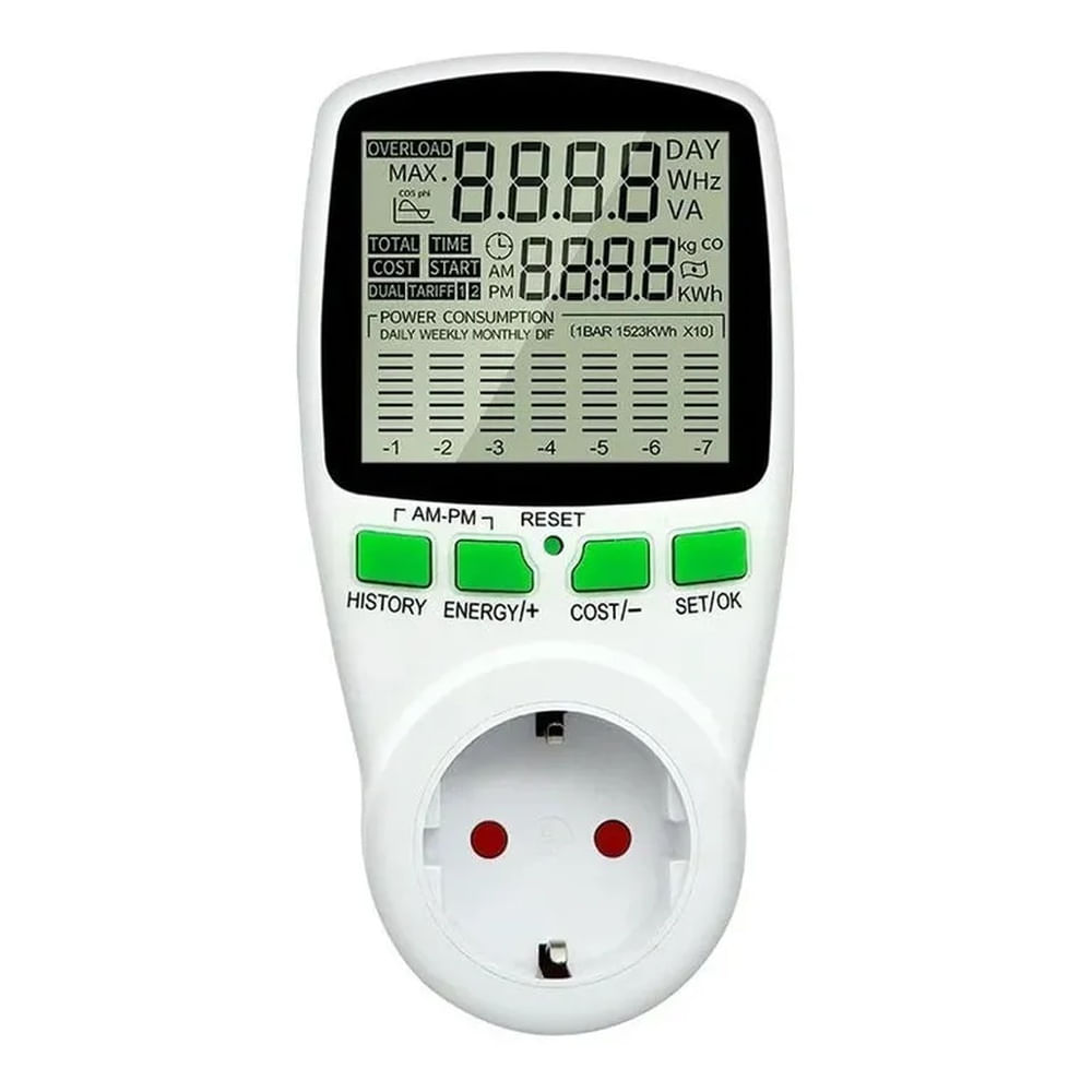 Medidor De Consumo Watts Voltaje Watimetro Medidor de energía 3680W 16A
