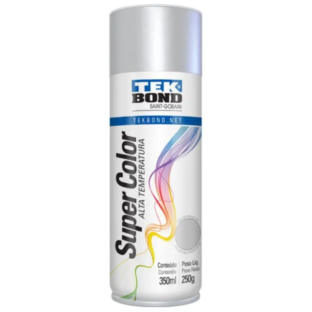 Pintura En Spray De Alta Temperatura Tekbond Aluminio 400ml