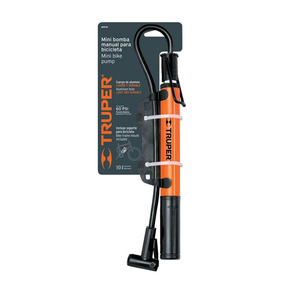 Mini bomba manual para bicicleta 60 PSI Truper - 13790