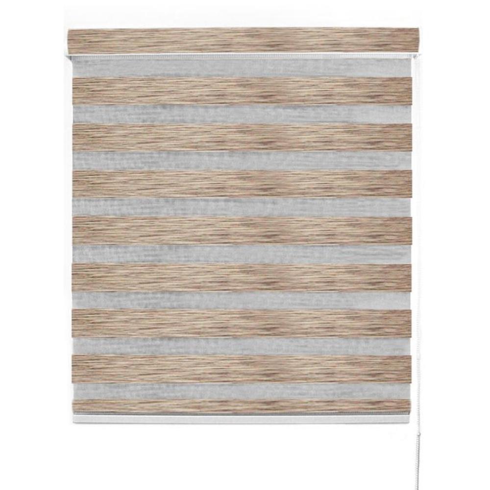 Cortina Roller Duo Superior Madera Ancho 100cm x Alto 110cm Marron Cortina Roller Duo Superior Madera Ancho 100cm x Alto 110cm Marron