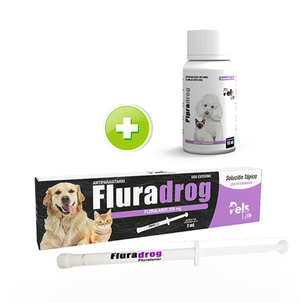 ANTIPULGAS FLURADROG - ANTIPARASITARIO PIPRADROG 15 ML PARA PERROS Y GATOS PETS LAB