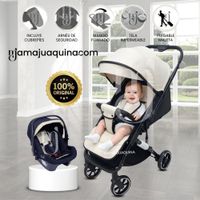 Coche Maleta de Lujo JANDI  con Portabebé Beige