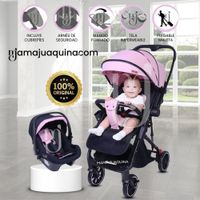 Coche Maleta de Lujo JANDI  con Portabebé Pink