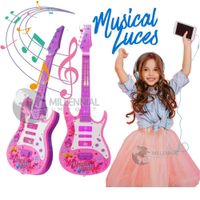 Guitarra Musical y con Luces para Niña color Rosado