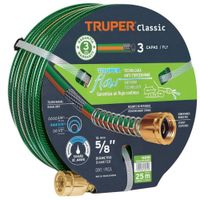 Manguera de riego 5/8"" reforzada 3 capas 25 m conexiones de metal