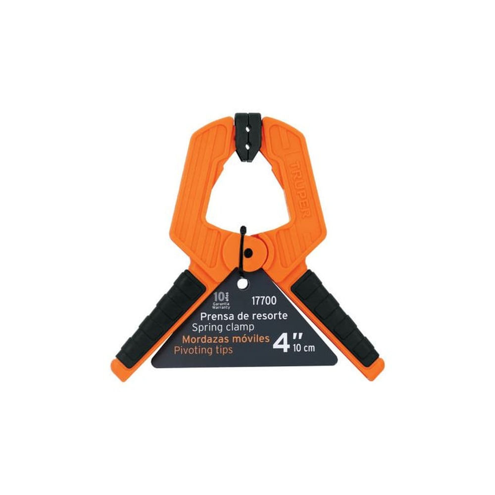 Prensa de resorte de 4 cuerpo de nylon con mango de TPR Truper - 17700