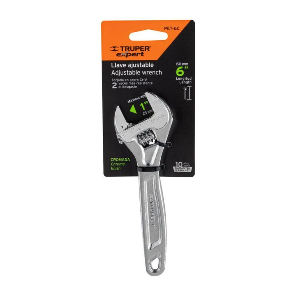 Llave ajustable 6 profesional cromada Expert - 15505
