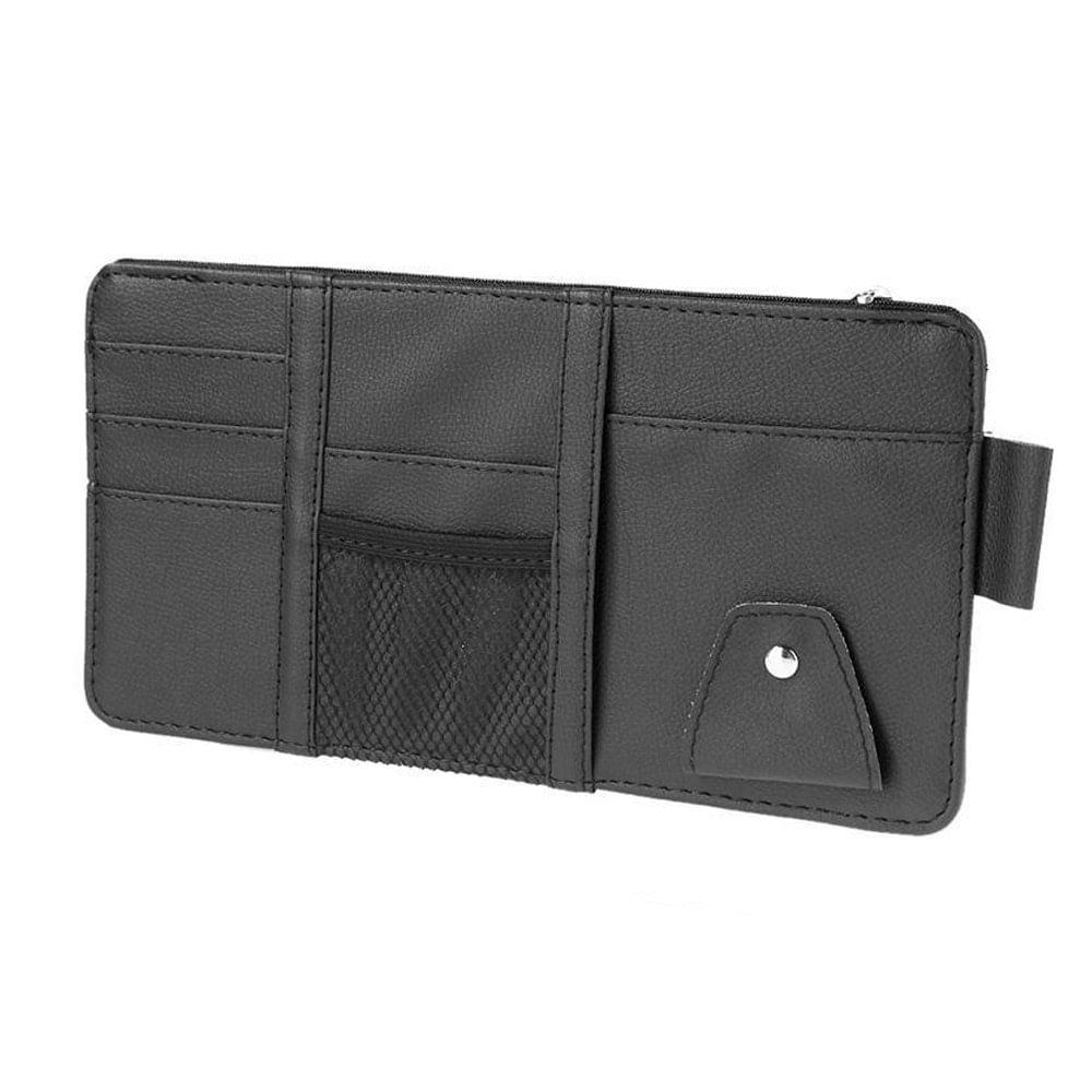 Organizador de Visera Automóvil Porta Gafas Parasol Bolsillos Carro