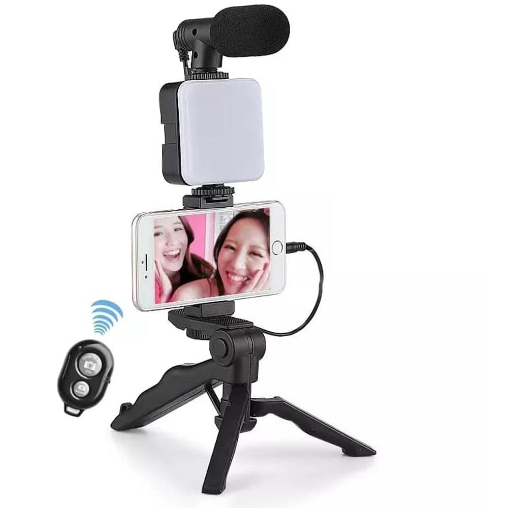 Kit Grabacion de Video con Tripode Luz Led Bluetooth Microfono