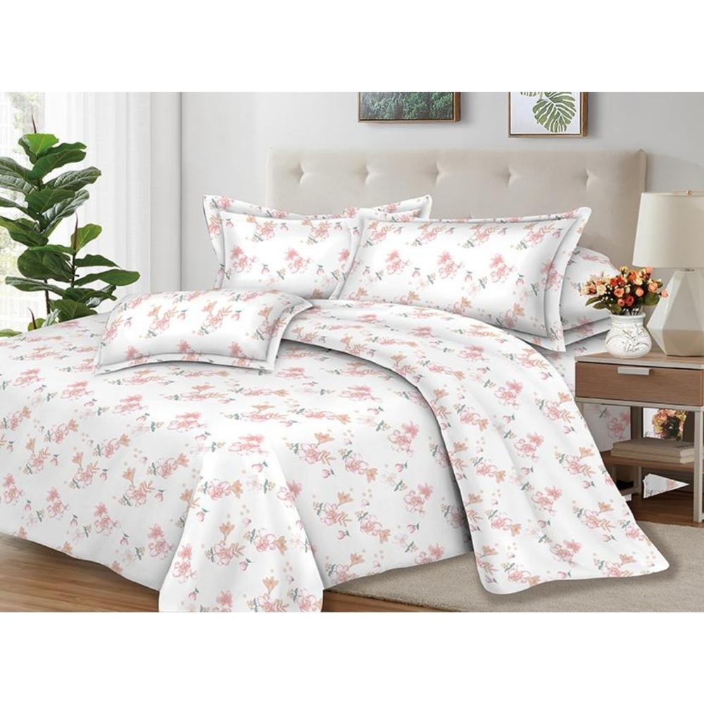 Juego de Sábanas 100% Suave Algodón 2Plazas 4 Piezas 2000 Hilos Rosa Vintage