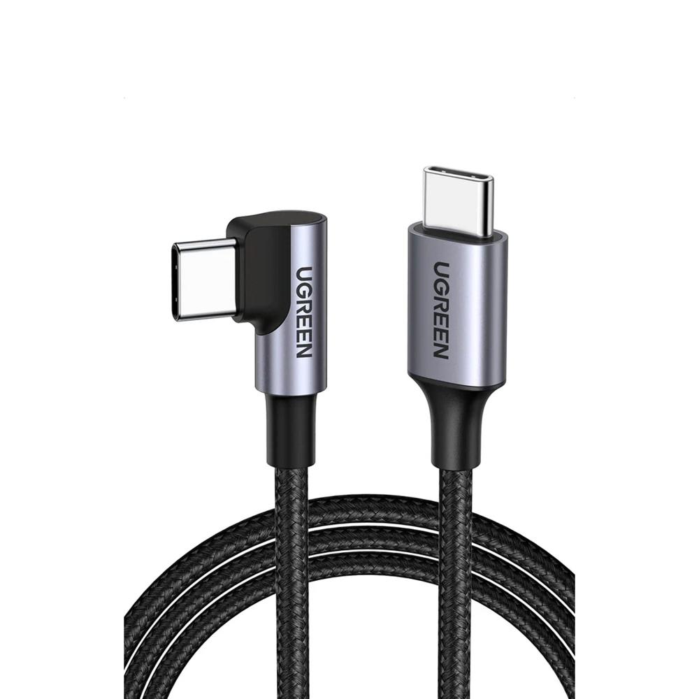 Cable Ugreen USB-C a USB-C PD 60W Carga Rapida Angulo Recto 2M US255-50125 Negro