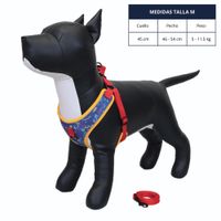 Pechera para Perro con Diseño de Rayas Color Azul y Rojo Talla M