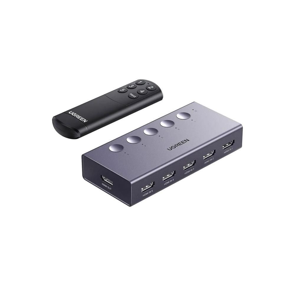 Switch Ugreen HDMI 5 en 1 Salida 4K @60Hz Gris CM568 25857