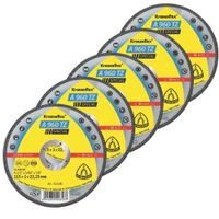 Pack x 5  Disco Corte Inoxidable 4.5 pulg x 22.23mm x 1mm Klingspor A960TZ  -  Negro