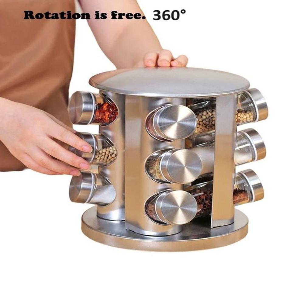 Set 12 Frascos Especerias Condimentero Giro 360 Cocina Genieka