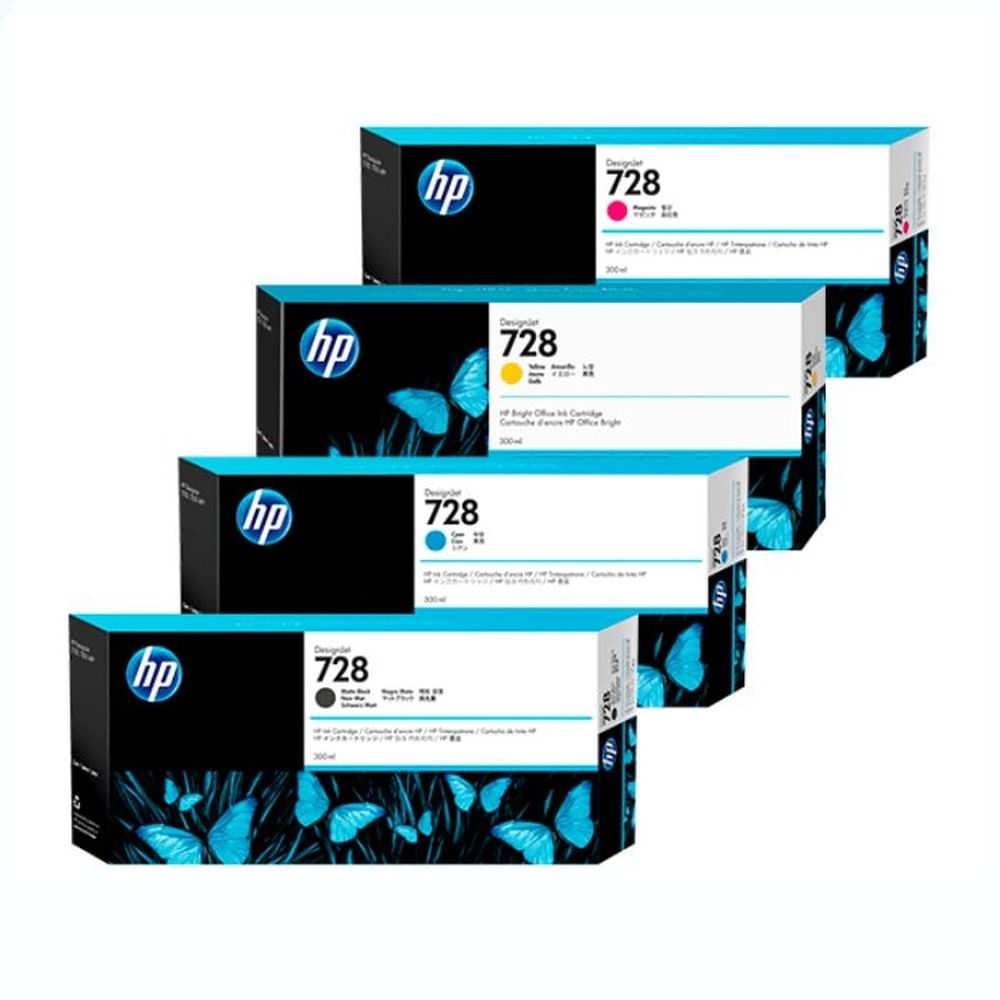 TINTA HP 728 DE 300ML PACK COMPLETO
