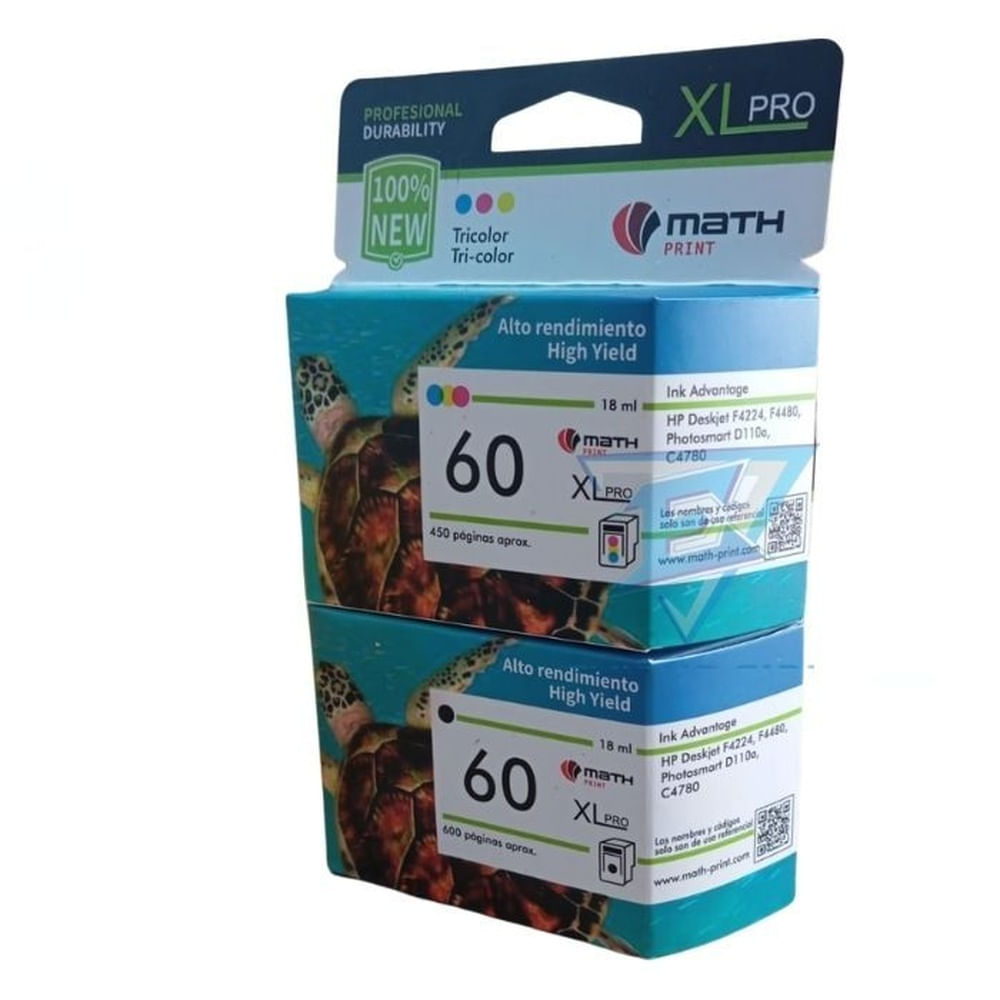 PACK TINTA 60XL COMPATIBLE NEGRO Y TRICOLOR