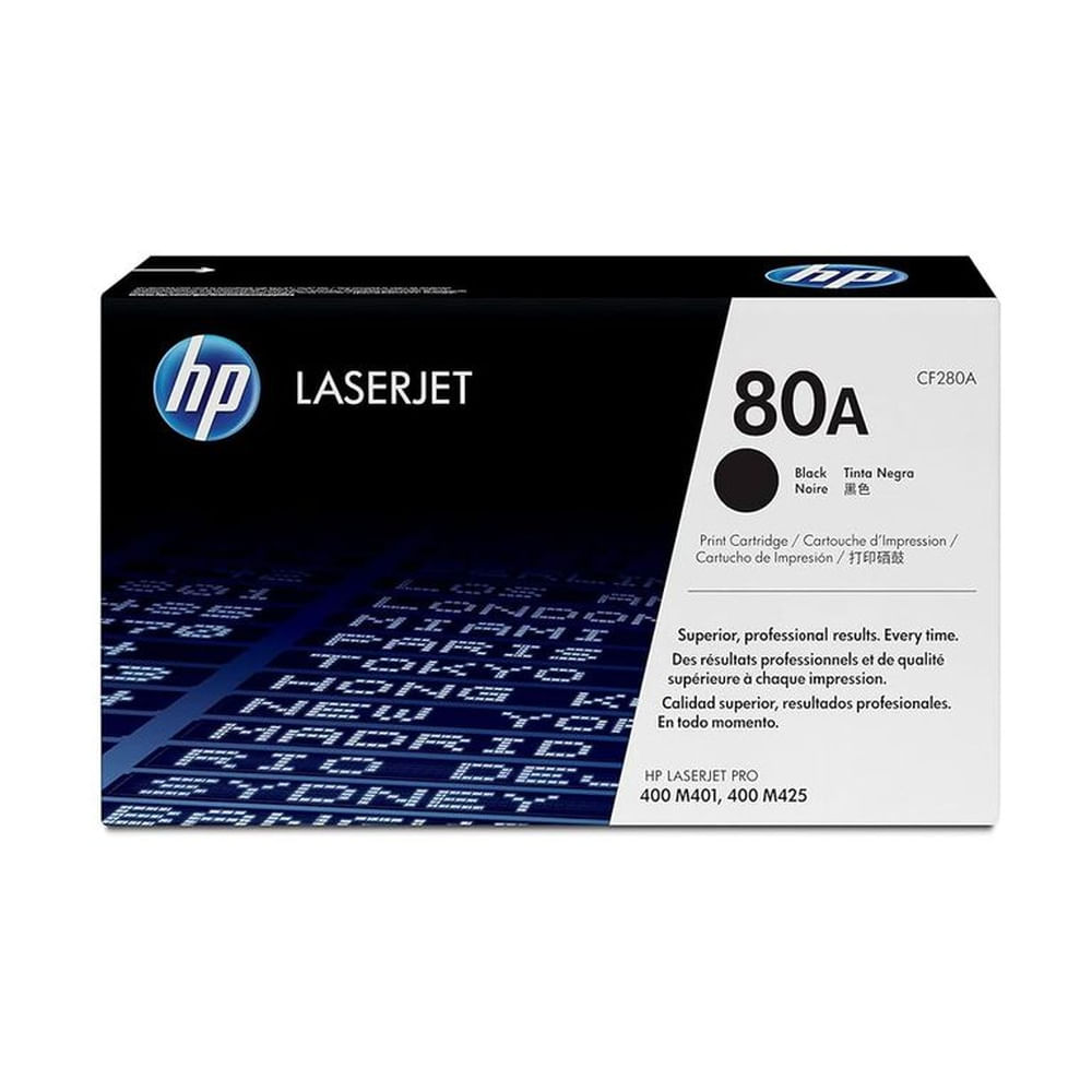 Toner HP 80A Negro CF280A LaserJet M401M425 2700 Pag