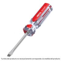 Desarmador Plano 1/4"" x 8"" Mango PVC Pretul 21460  -  Rojo