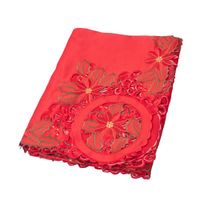 MANTEL PARA 8 SILLAS RECTANGULAR DE POINSETTIAS