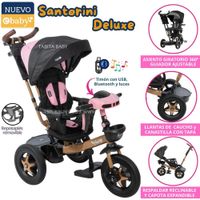 Triciclo para niños Musical y Luces Santorini Rosado