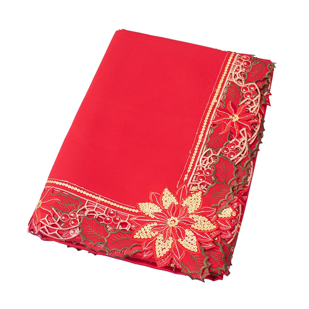 MANTEL PARA 6 SILLAS RECTANGULAR  ROJO DORADO