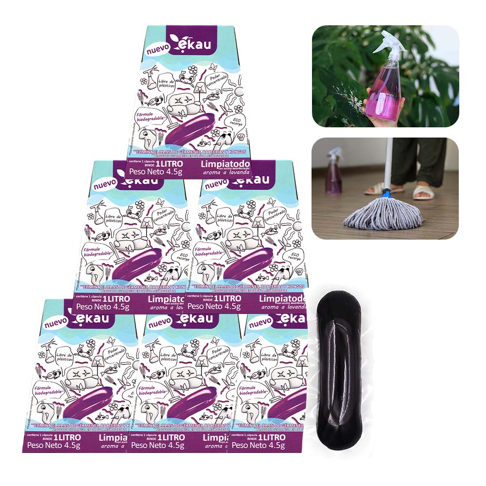 Sixpack Limpiatodo En Cápsula Ekau Con Aroma A Lavanda