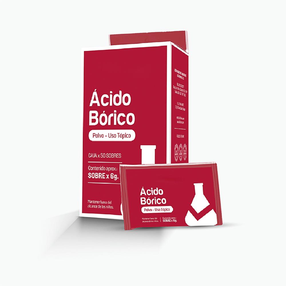 Ácido Bórico Sobres 6 GR CAJA 50 UND