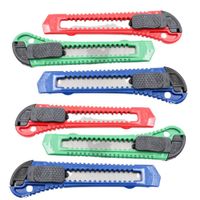 Pack x 6 : Cuchilla Cutter Plastica 6"" Eurotools  -  Colores Varios