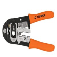 Pinza Ponchadora Truper Modulos Intercambiables 8"" 18343  - Naranja