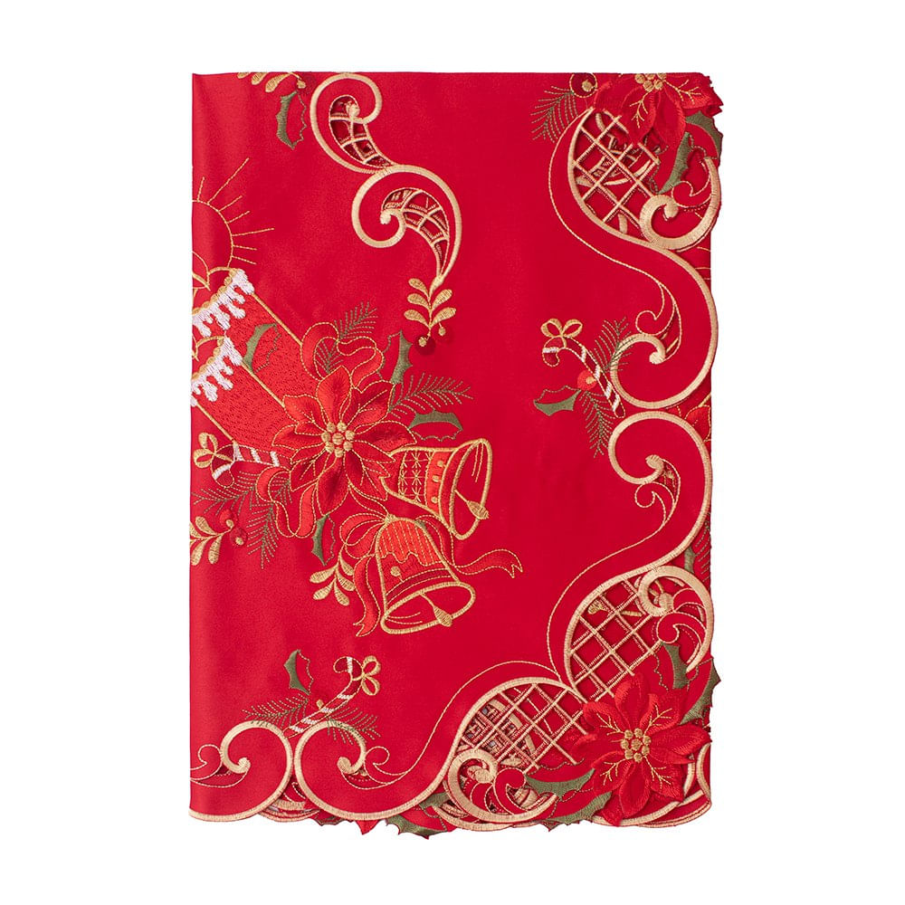 VESTIDOR 91CM CUADRADO ROJO DISEÑO VELAS Y CAMPANA