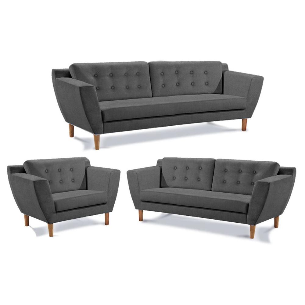 SALA BOGOTA GRIS OSCURO 3 2 1 CUERPOS - FALOTIH 3M