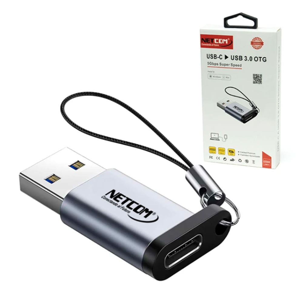 ADAPTADOR OTG USB 3.0 MACHO A USB 3.1 TIPO C HEMBRA NETCOM PE-AP0041 ADAPTADOR OTG USB 3.0 MACHO A USB 3.1 TIPO C HEMBRA NETCOM PE-AP0041