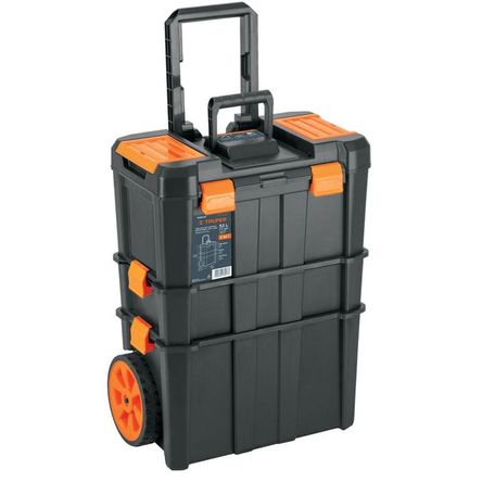 Caja de herramientas con ruedas, carro desmontable 3 en 1 Negro Caja de herramientas con ruedas, carro desmontable 3 en 1 Negro