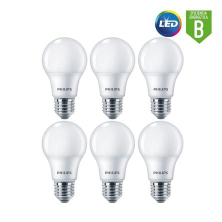 Foco led philips 6W ecohome / pack 6 unidades Blanco