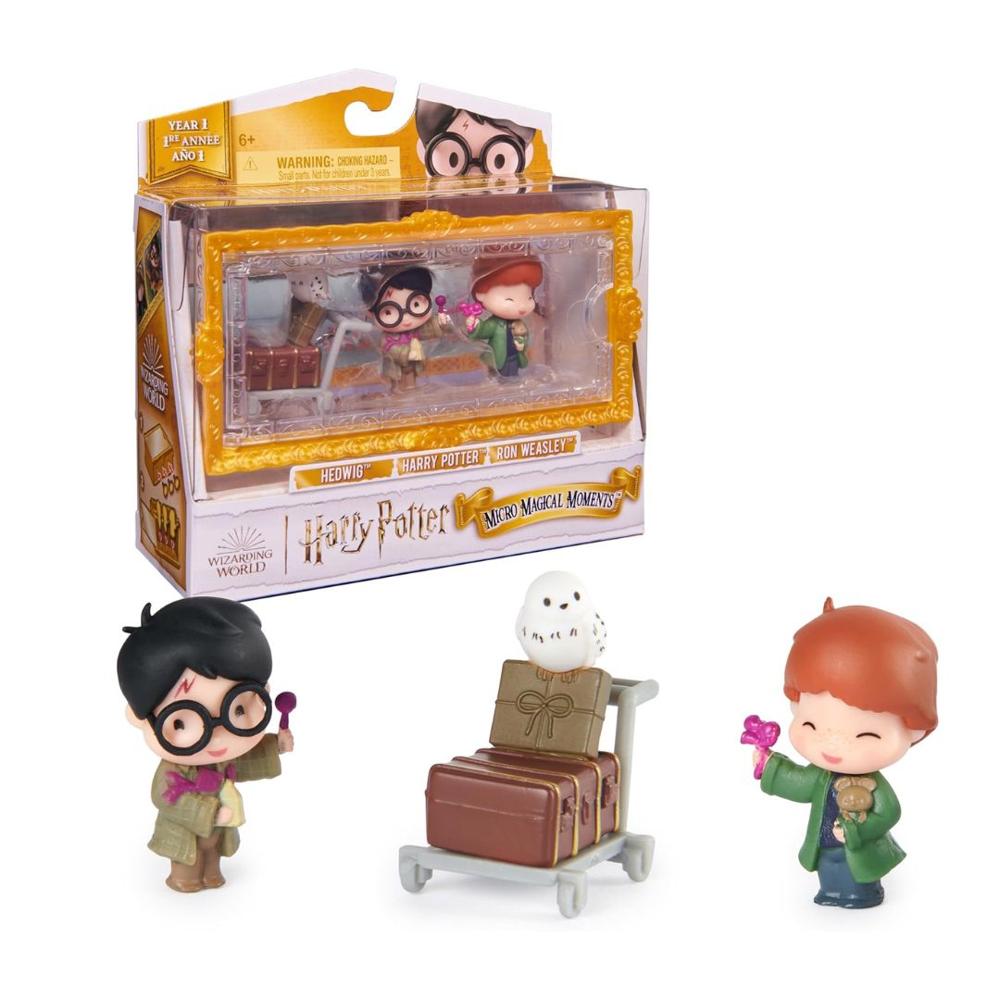 Micro Figuras Harry Potter, Ron y Hedwig Wizarding World