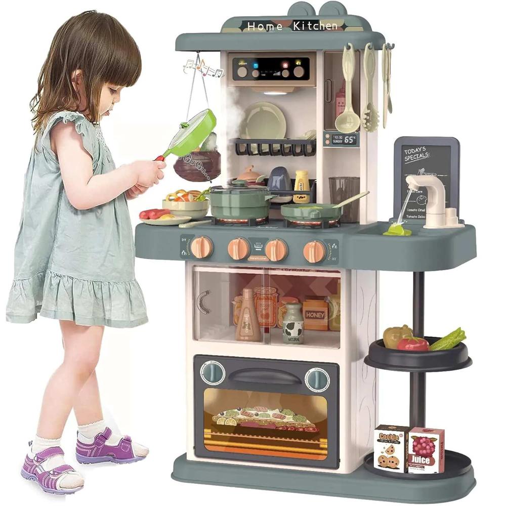Juguete Set de Cocina para Niñas Armable con Luz y Sonido Verde 43pcs 889-183