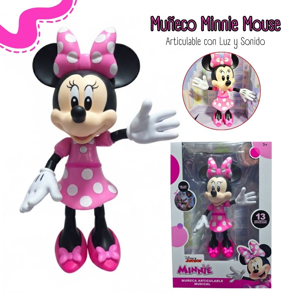 MUÑECA MINNIE MOUSE ARTICULABLE CON LUZ Y SONIDO M1-MMK