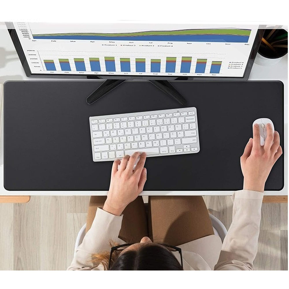 Mouse pad Base Escritorio Extra Large 30x80cm Computador Negro