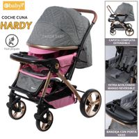 COCHE DE PASE EXTRA ACOLCHADO HARDY ROSADO