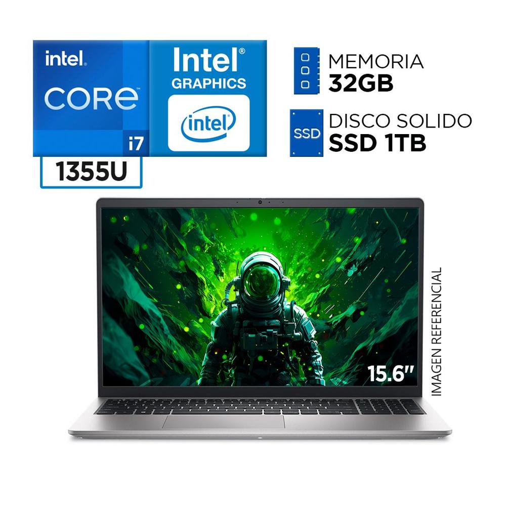 LAPTOP DELL CORE I7 1355U RAM 32GB DDR4 SSD 1TB M2 15.6 FHD