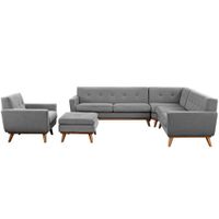 SECCIONAL BUNDY FULL GRIS CLARO - FALOTIH 3M