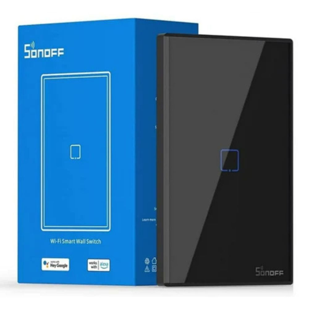 Interruptor Inteligente Sonoff T3 Negro 1 Boton Wifi Alexa