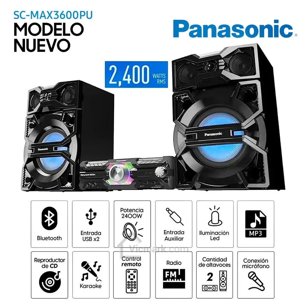 Minicomponente Panasonic SC-MAX3600PU 2400 Watts - Negro