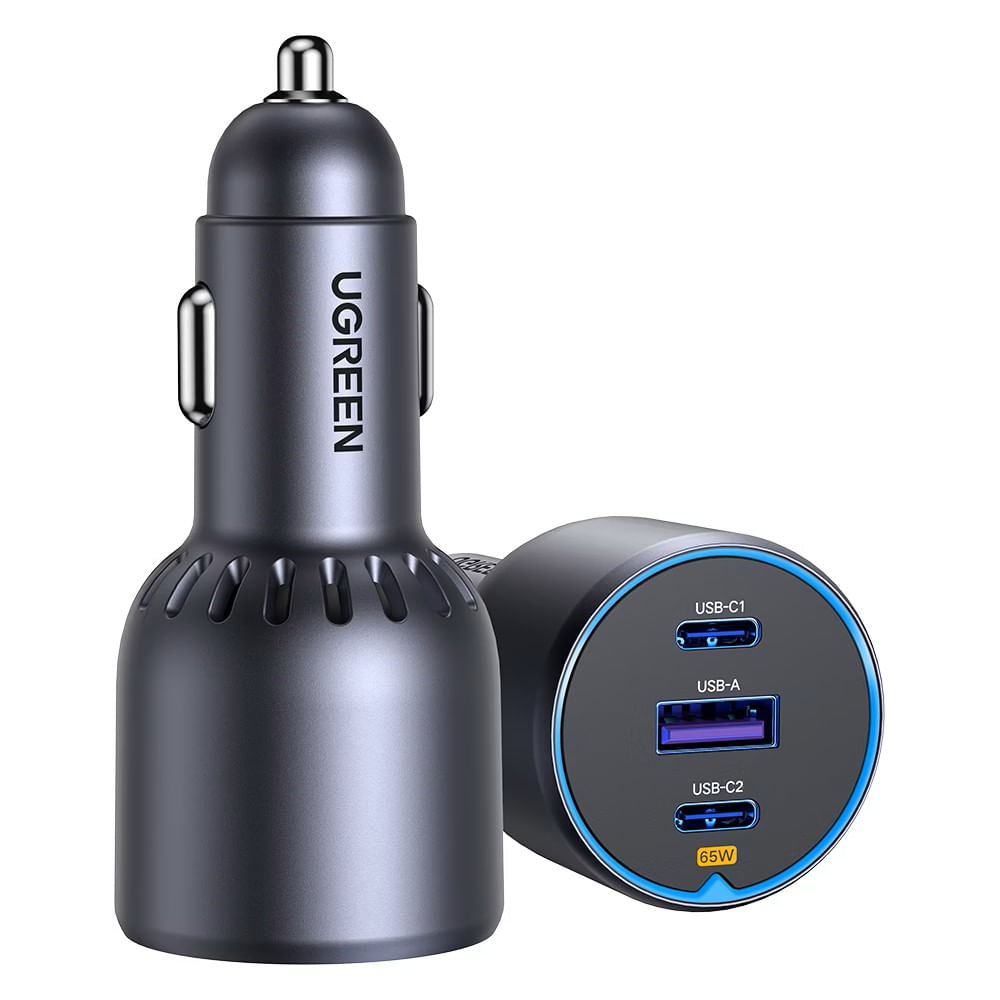 Ugreen Cargador para Automóvil y Carro  75W USB-C x2 USB-A PD EC703 - 35024