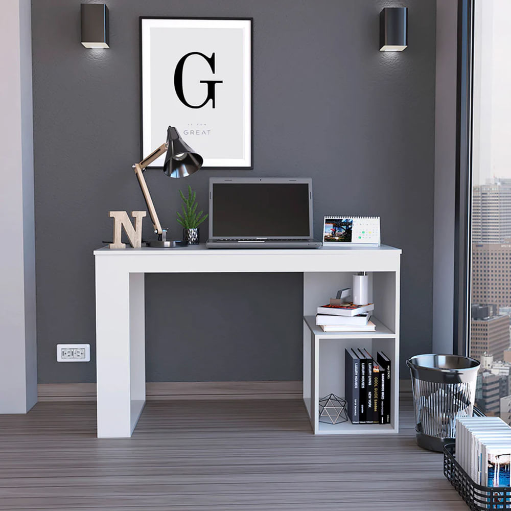 Escritorio Moderno Minimalista Bianca 120 cm Blanco R&R MUEBLES
