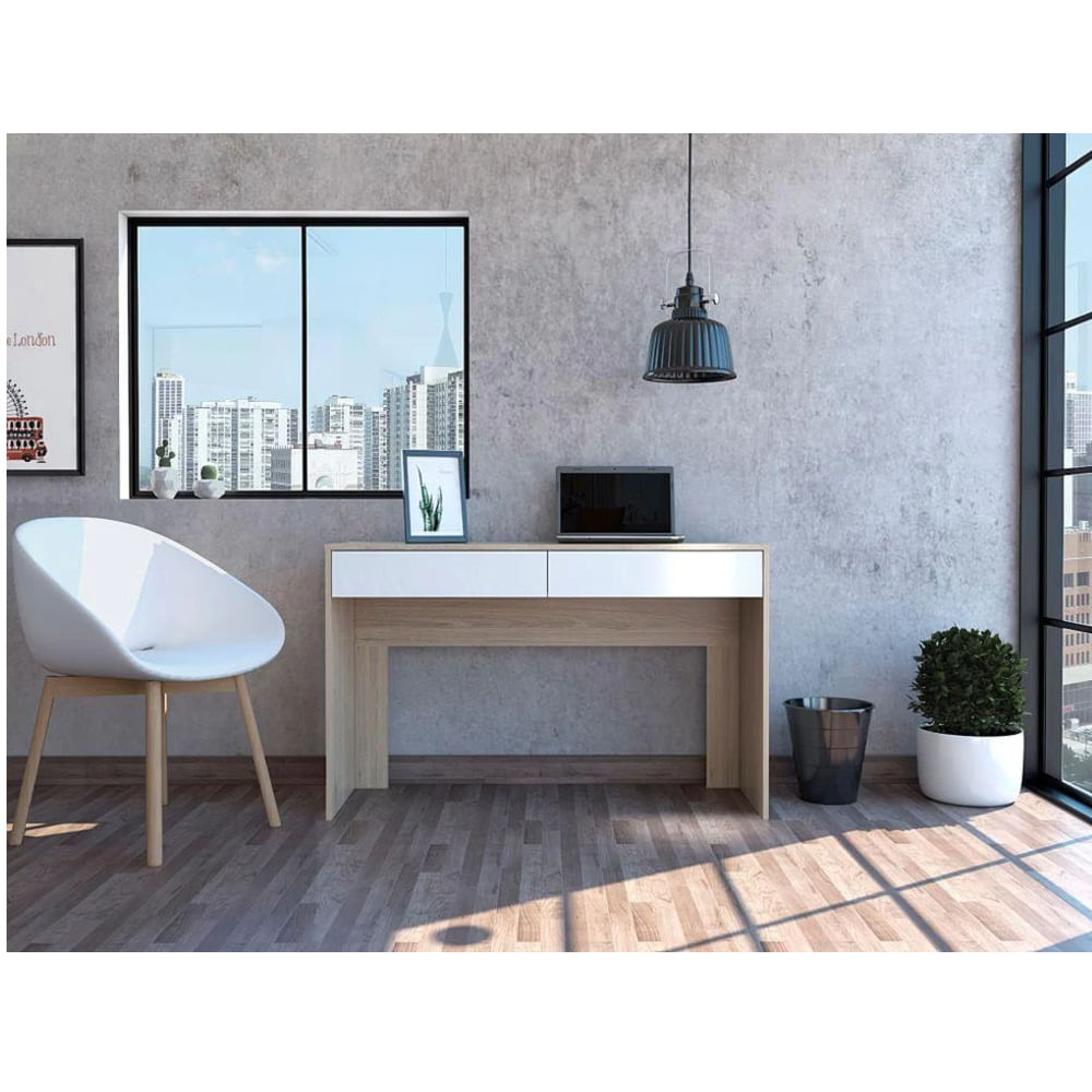 Escritorio Moderno 2 Cajones Sofy Duna/Blanco R&R MUEBLES