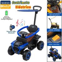 Carrito para niños a Batería Musical y Luces Azul