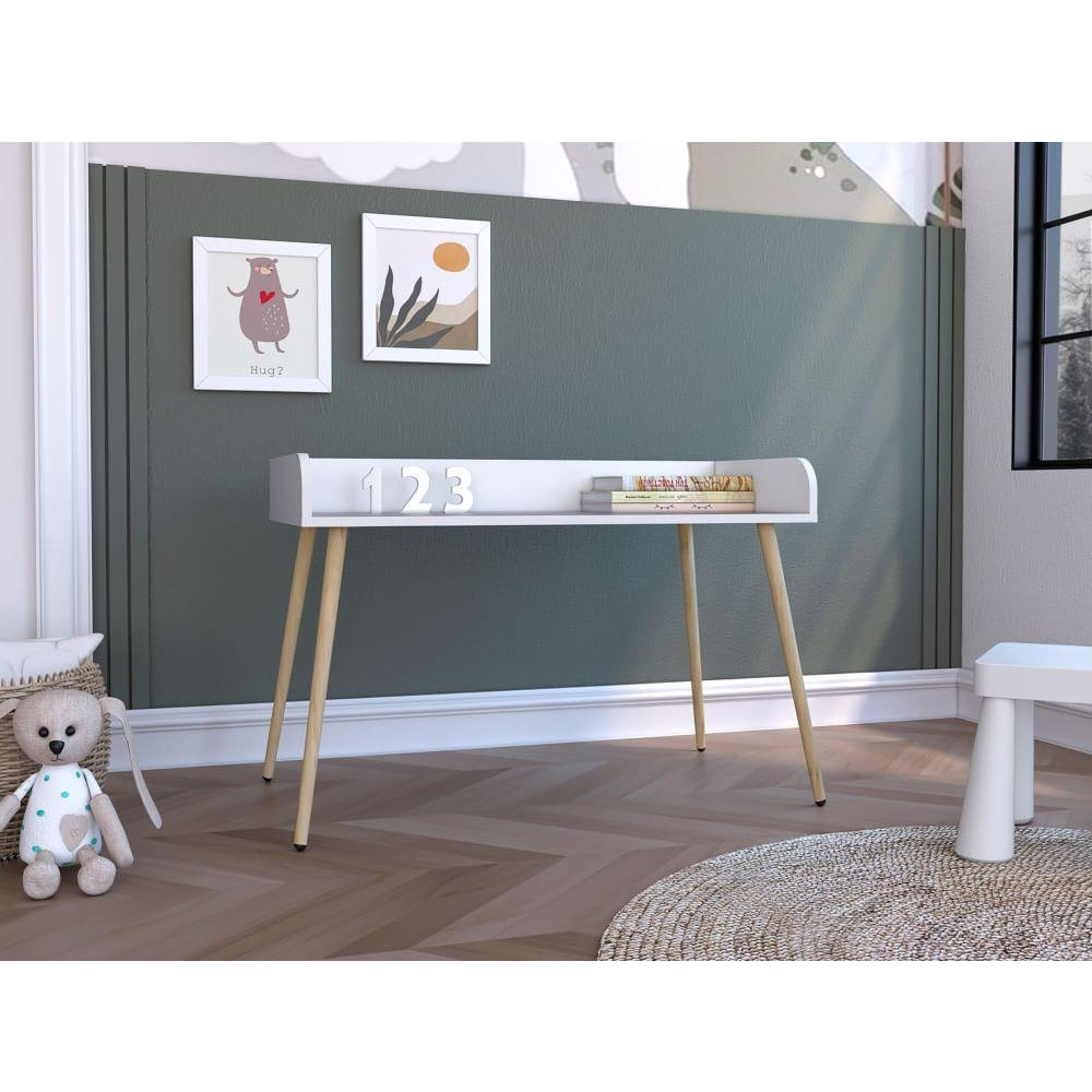 Escritorio Vintage Minimalista Hartill Blanco R&R MUEBLES